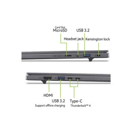 Conception de charnière à 180 degrés - Intel Core Ultra 7 - 258V - jusqu'à 4.8 GHz - Win 11 Home ... (NX.JP1EF.003)_10